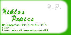 miklos papics business card